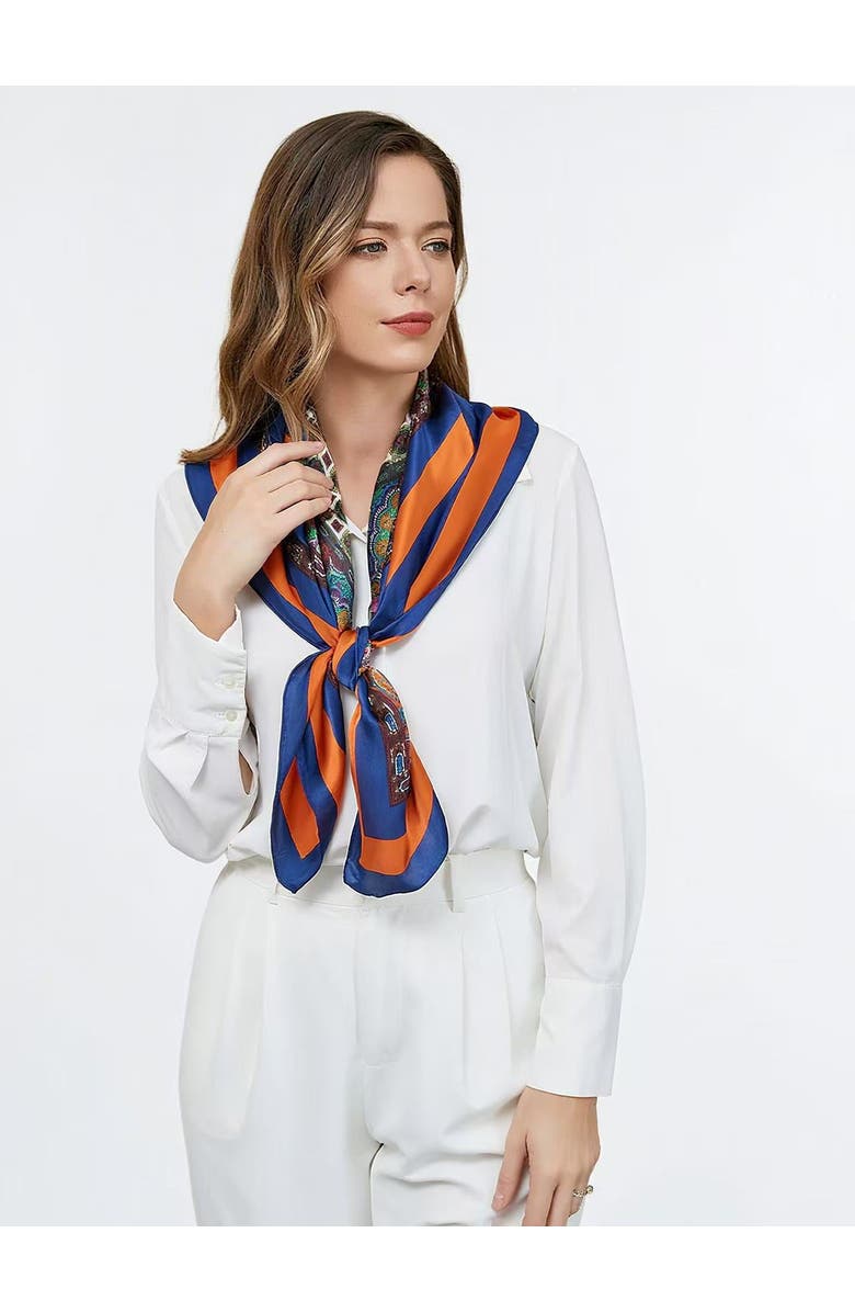 SILKSILKY Pure Silk Bohemian Square Scarf, Alternate, color, Multi