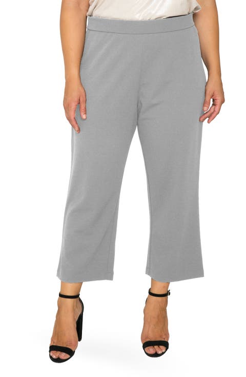 High Waist Stretch Crepe Crop Pants (Plus Size)