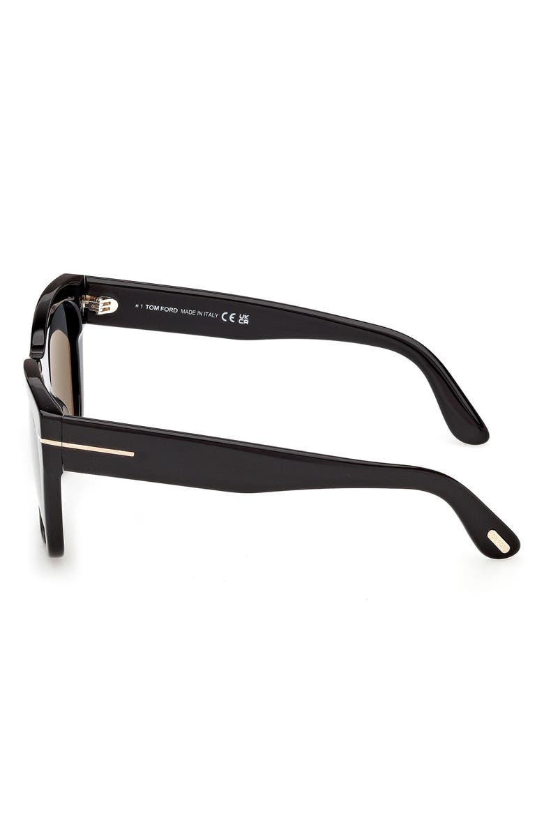 TOM FORD Flynn 55mm Polarized Butterfly Sunglasses, Alternate, color, Shiny Black / Smoke Lens