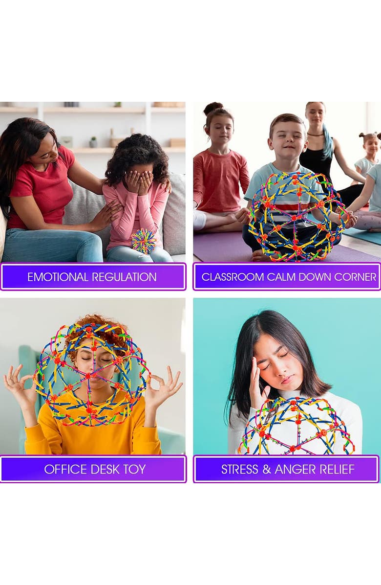 ArtCreativity Expandable Breathing Ball Colorful Stress Reliever, 6 to 12 inches, Alternate, color, Multicolored
