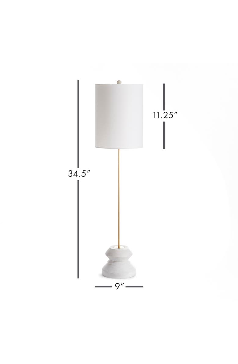 Napa Home & Garden 34.5" Kaiden 25W Whitewash Modern Premium Tall Geometric Lamp w/ Fabric Shade, Alternate, color, White