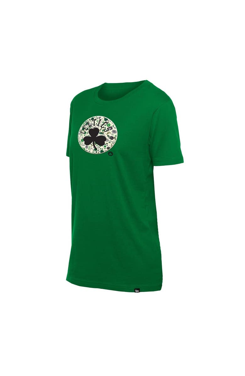 New Era Women's New Era Kelly Green Boston Celtics Glam Game Flower T-Shirt, Alternate, color, Kelly Green