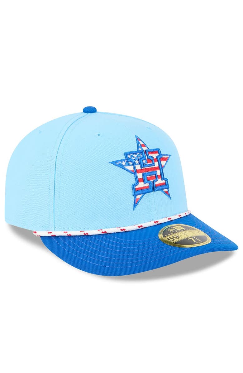 New Era Men's New Era Light Blue/Blue Houston Astros 2025 Fourth of July Low Profile 59FIFTY Fitted Hat, Alternate, color, 