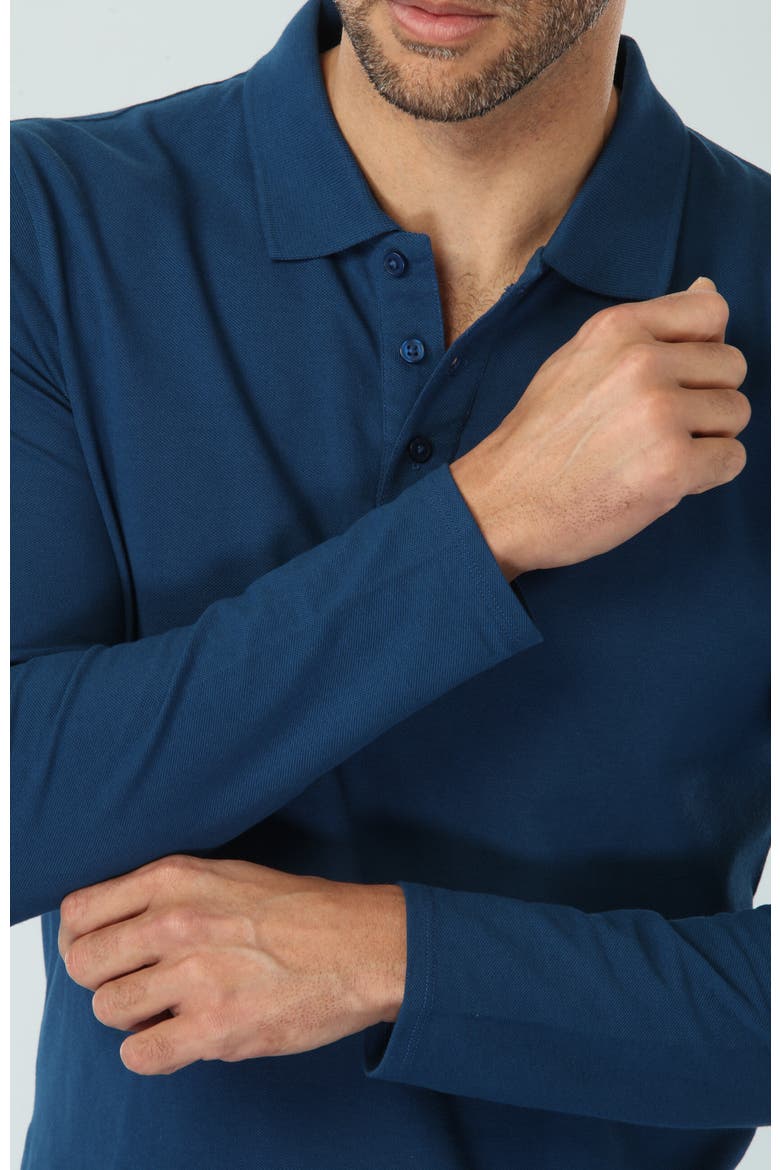 Poseidon Long Sleeve Polo, Alternate, color, Blue