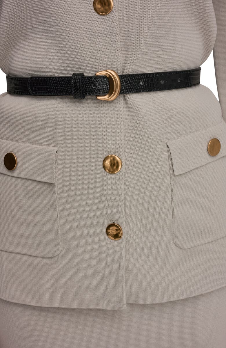 Donna Karan New York Belted Sweater Blazer, Alternate, color, Tuscan Grey