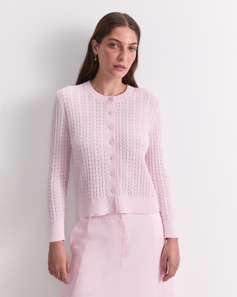 Elka Pointelle Knit Cardigan