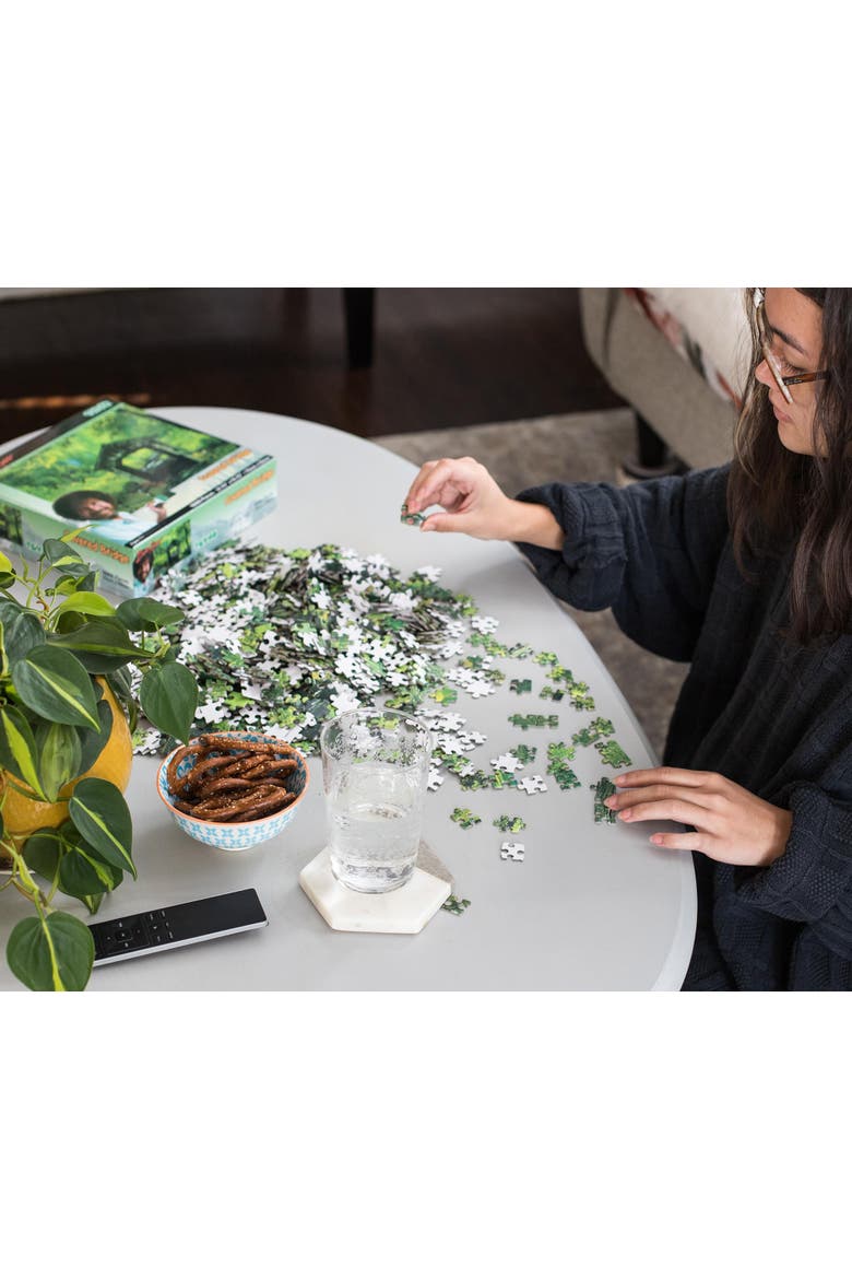 Bob Ross Covered Bridge Nature Puzzle | 1000 Piece Jigsaw Puzzle, Alternate, color, Green