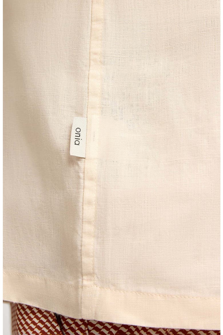 Linen Long Sleeve Popover Shirt, Alternate, color, NATURAL