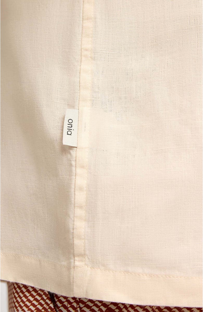 Onia Linen Long Sleeve Popover Shirt, Alternate, color, Natural