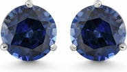 Bliss Diamond 7Ct Round Blue Sapphire Studs 9mm Women's 14k Earring 3 Prong Martini Lab Grown