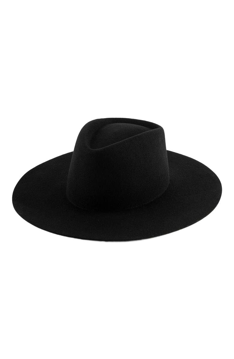 Gigi Pip Dakota Wide Brim Felt Hat, Main, color, Black
