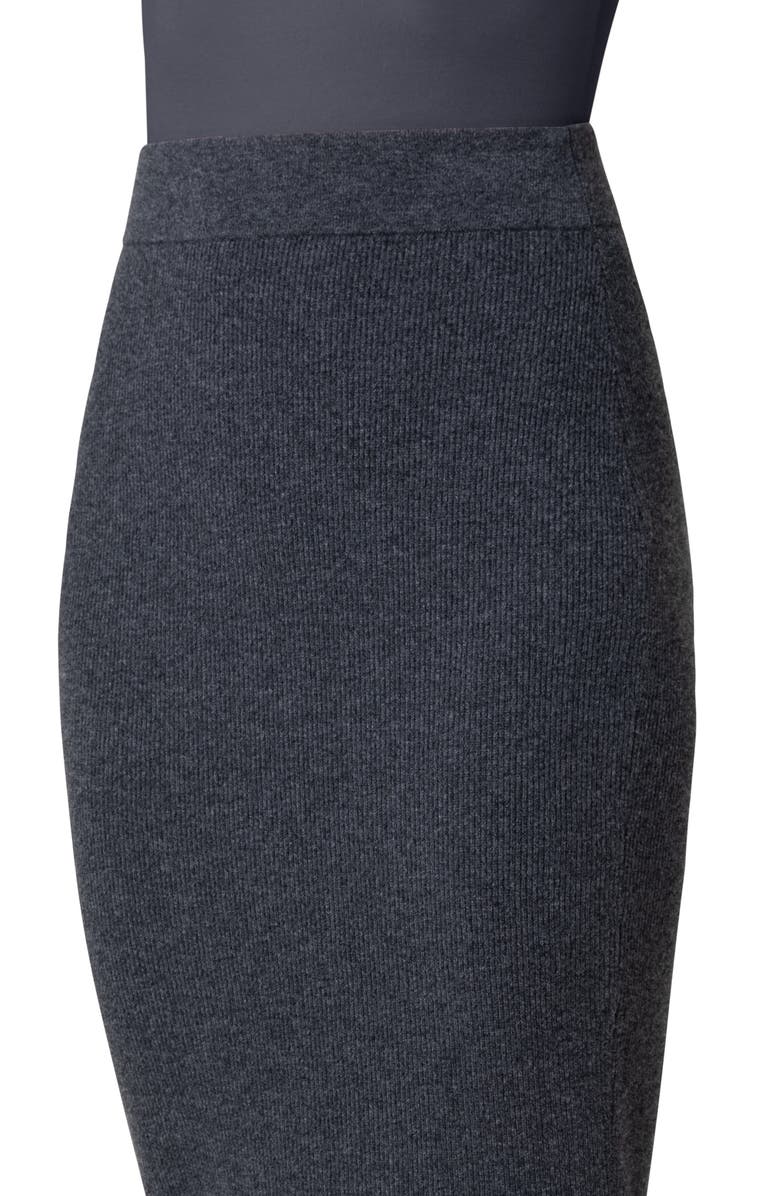 Akris punto Ribbed Virgin Wool & Cashmere Midi Skirt, Alternate, color, 