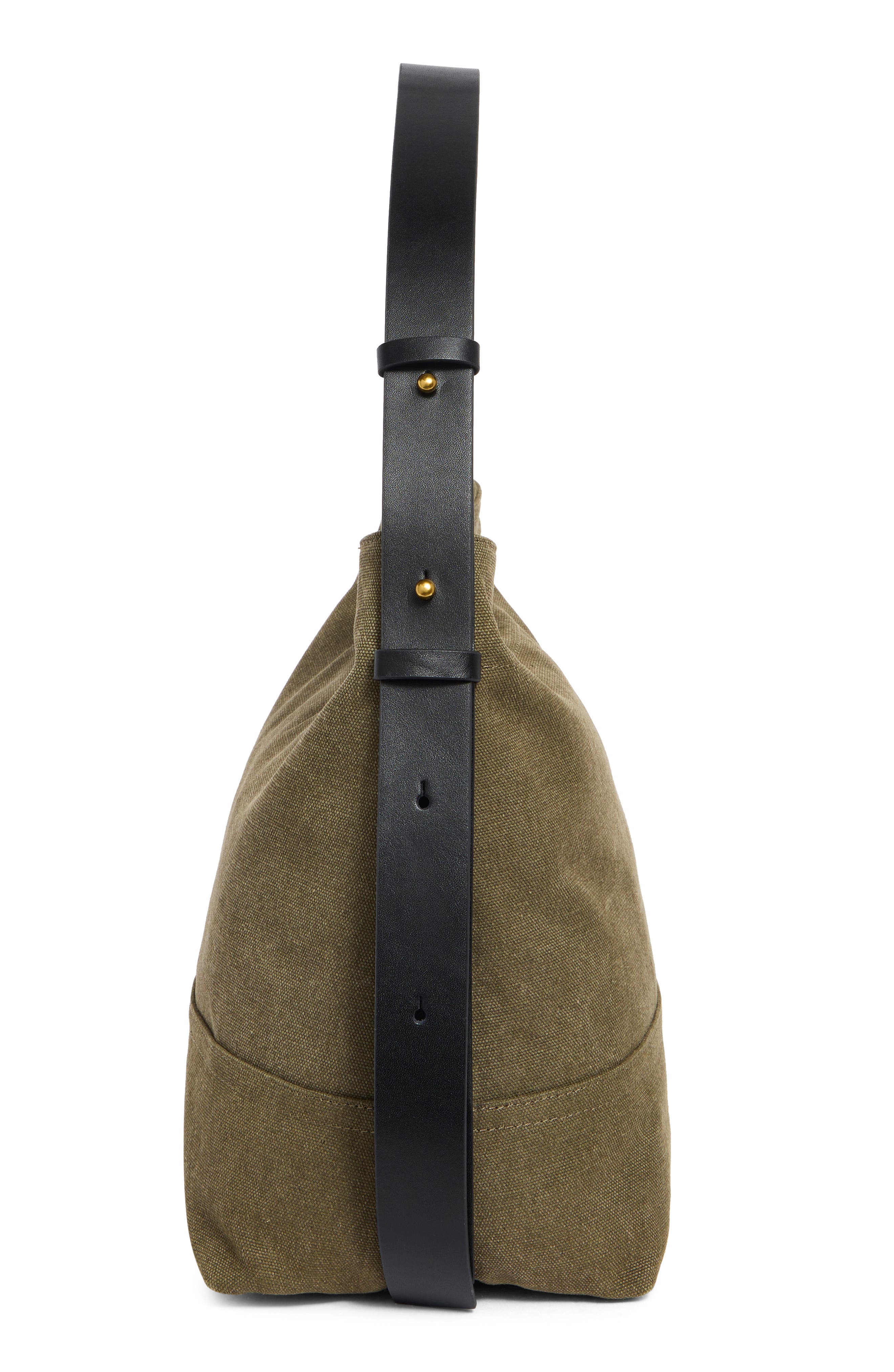 rag & bone Clinton Canvas Bucket Bag, Alternate, color, Forest