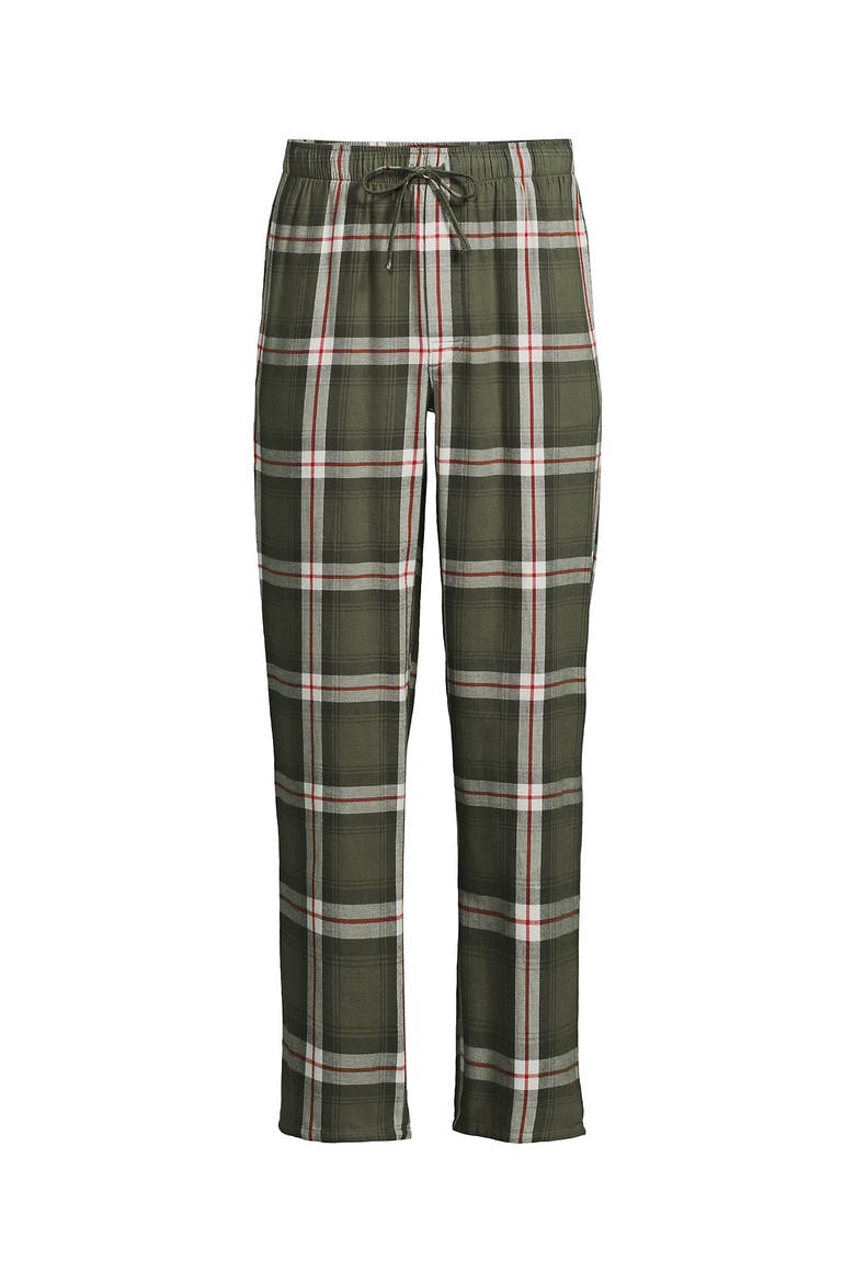 Flannel Pajama Pants, Alternate, color, River Stone Green Plaid