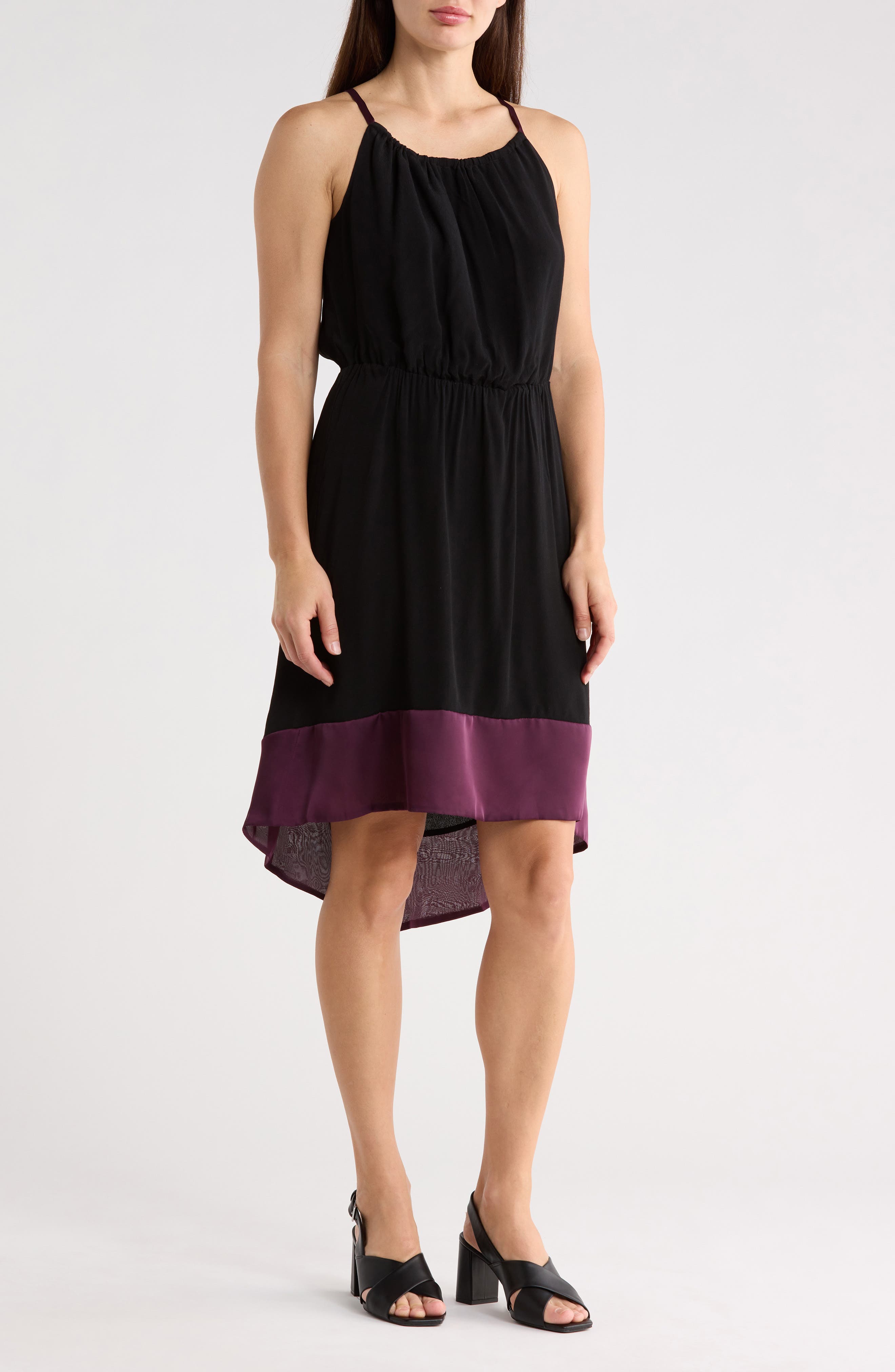 matty m. Colorblock Halter Dress