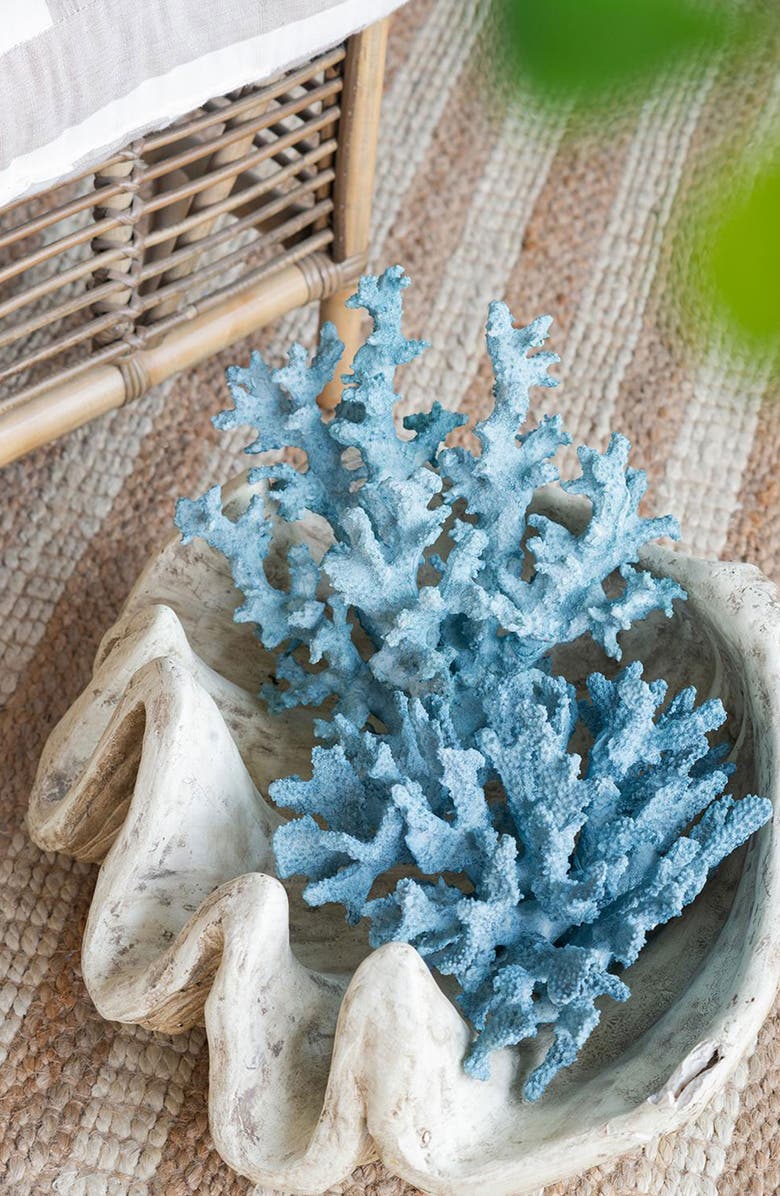 A & B Home Faux Coral Accent Decor, Alternate, color, Light Blue