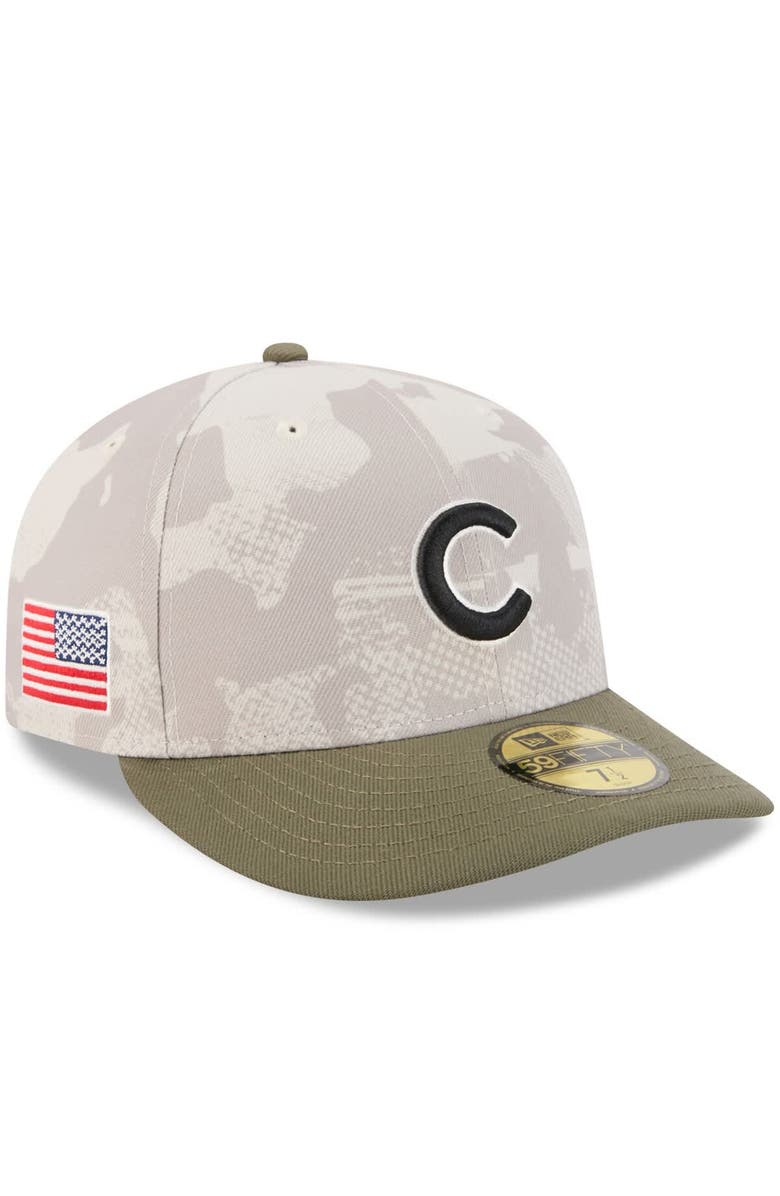 New Era Men's New Era Light Beige/Olive Chicago Cubs 2025 Armed Forces Day 59FIFTY Fitted Hat, Main, color, Light Beige