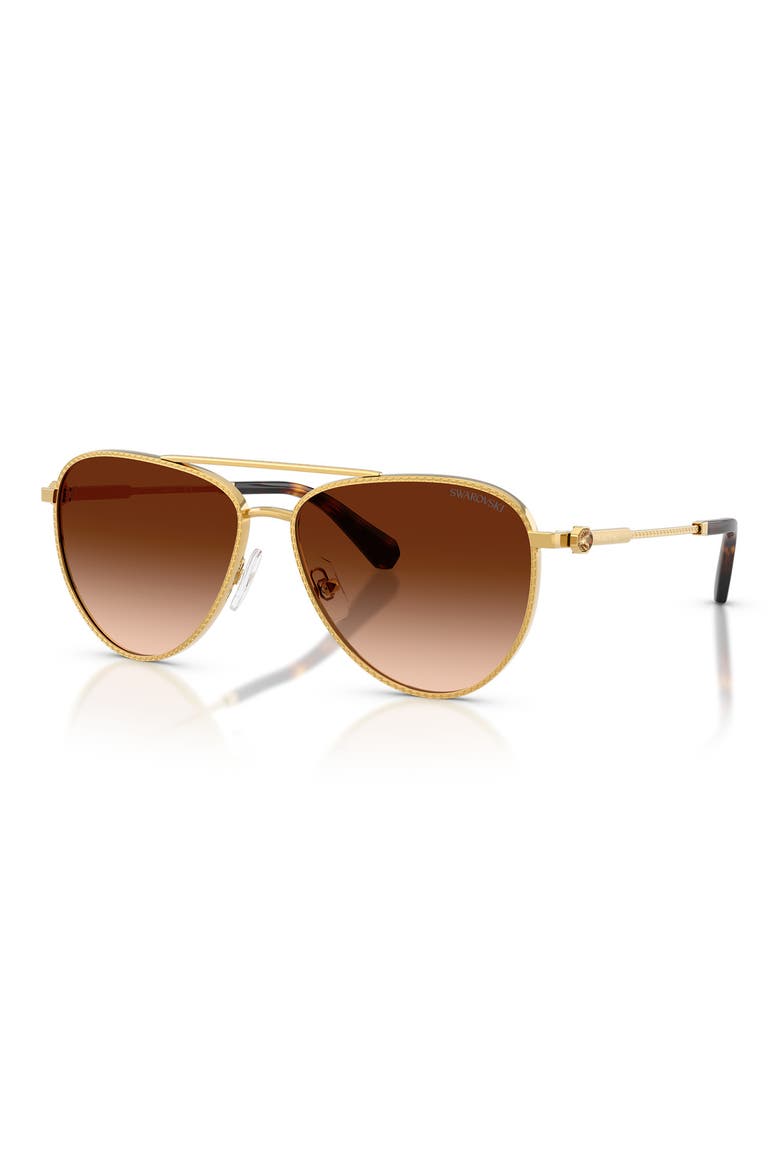 59mm Gradient Pilot Sunglasses, Alternate, color, GOLD / GRADIENT BROWN