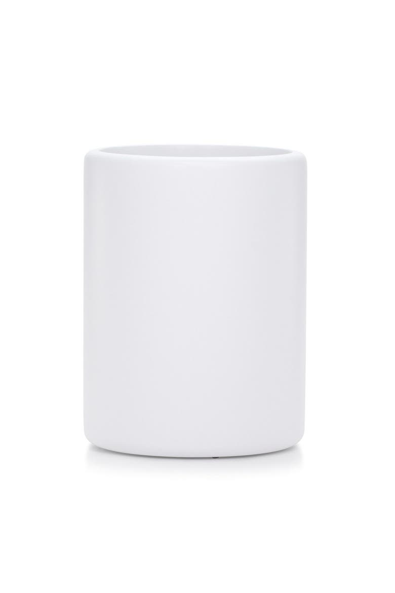 Domus White Matte Waste Basket, Main, color, WHITE