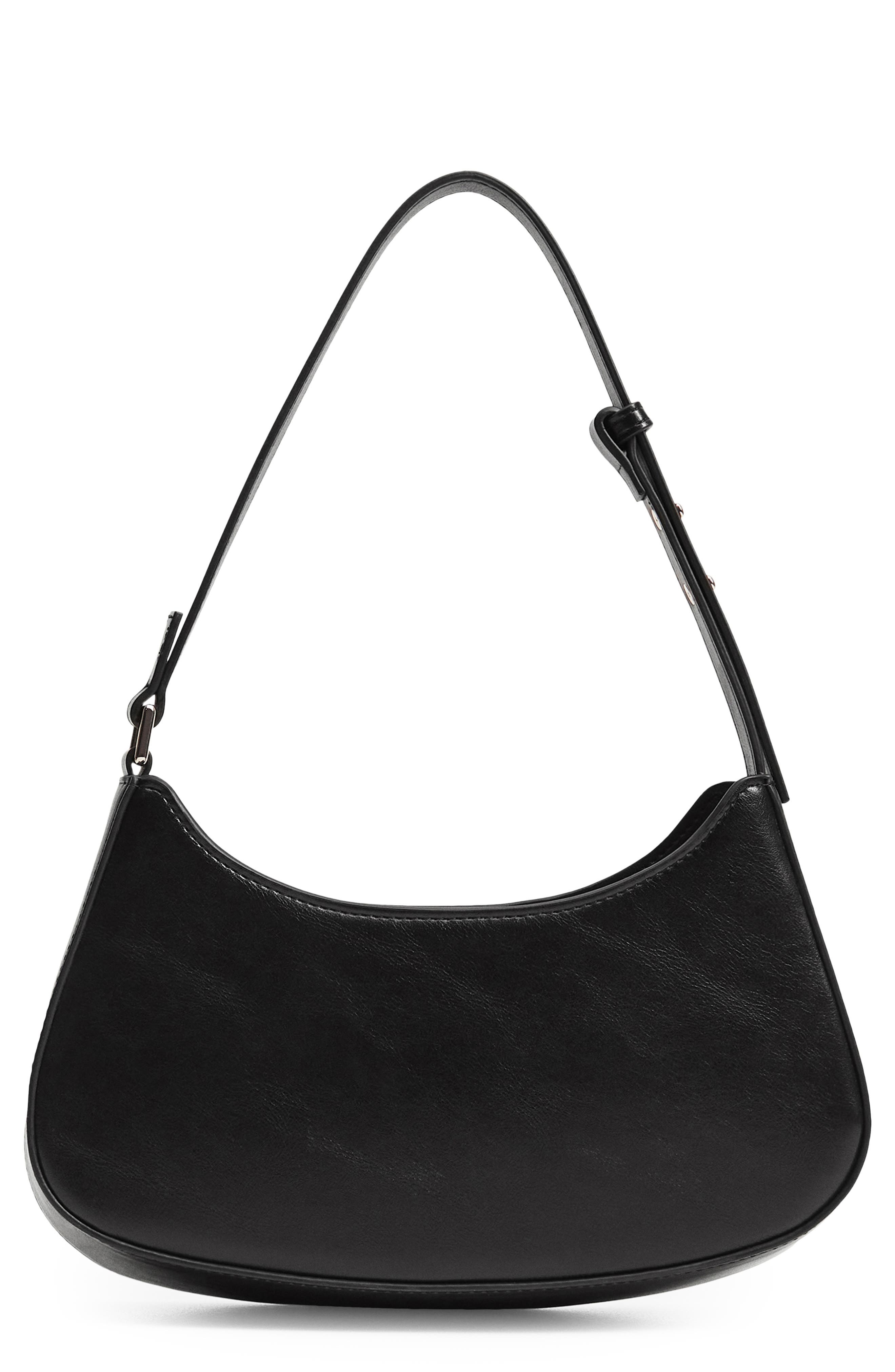 MANGO Baguette Faux Leather Bag, Main, color, 