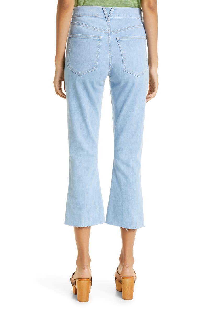 Veronica Beard Carly Raw Hem High Waist Kick Flare Jeans, Alternate, color, 