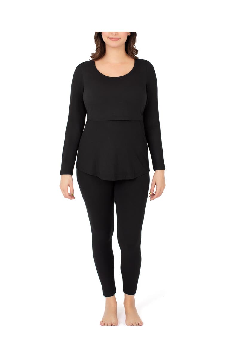 Kindred Bravely Jane Nursing Pajama Set, Main, color, Black