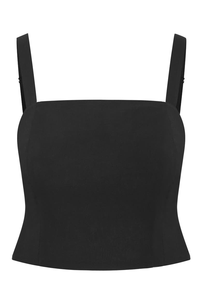 Bianka Sleeveless Crop Top, Main, color, BLACK