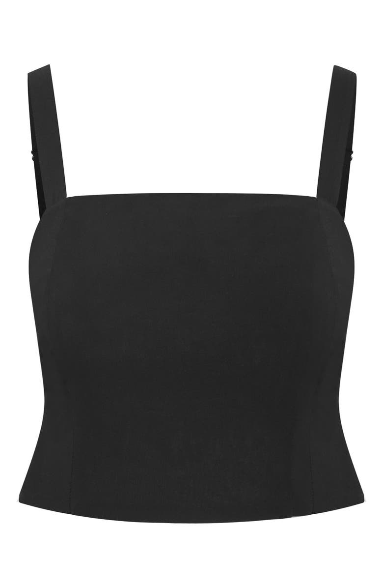 City Chic Bianka Sleeveless Crop Top, Main, color, Black