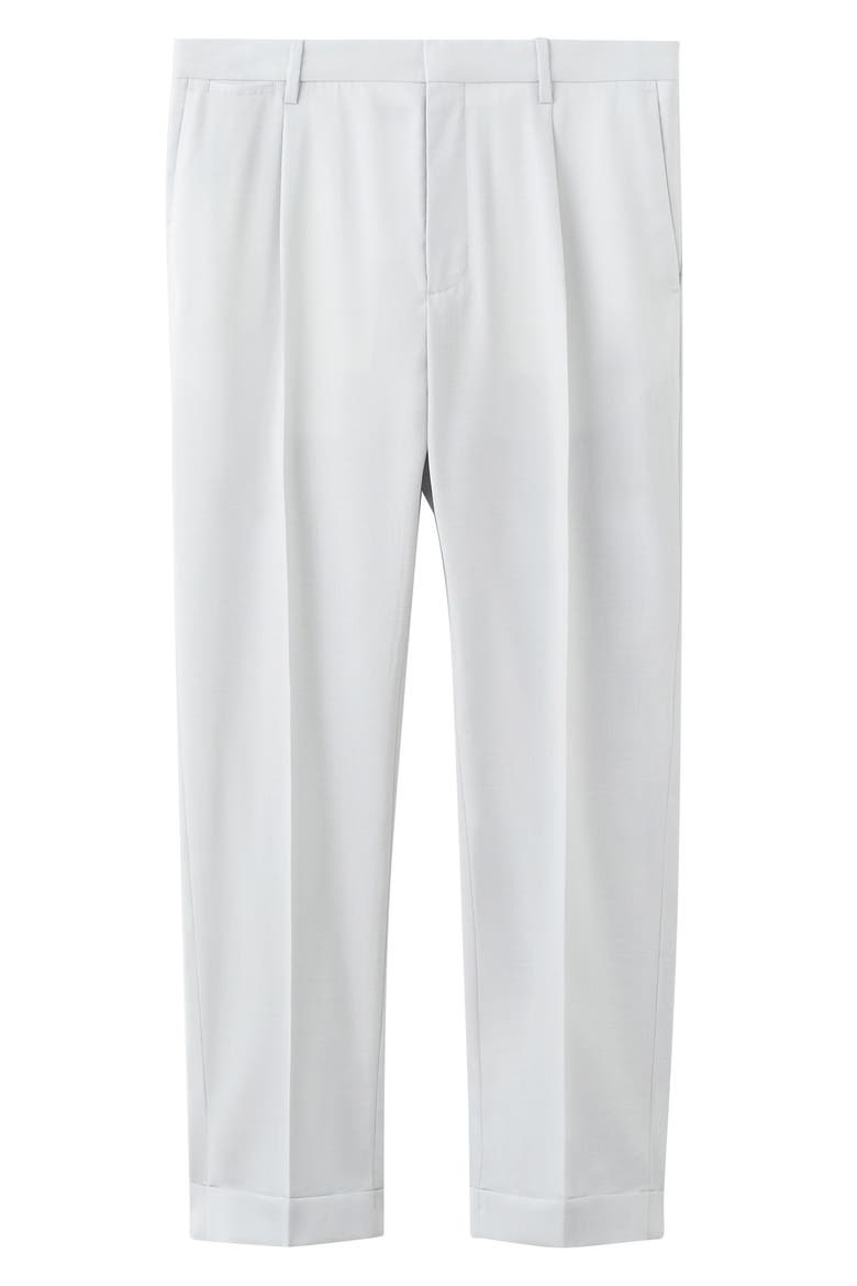 Pleated Wool Wide Leg Pants, Alternate, color, LIGHT HEATHER GREY