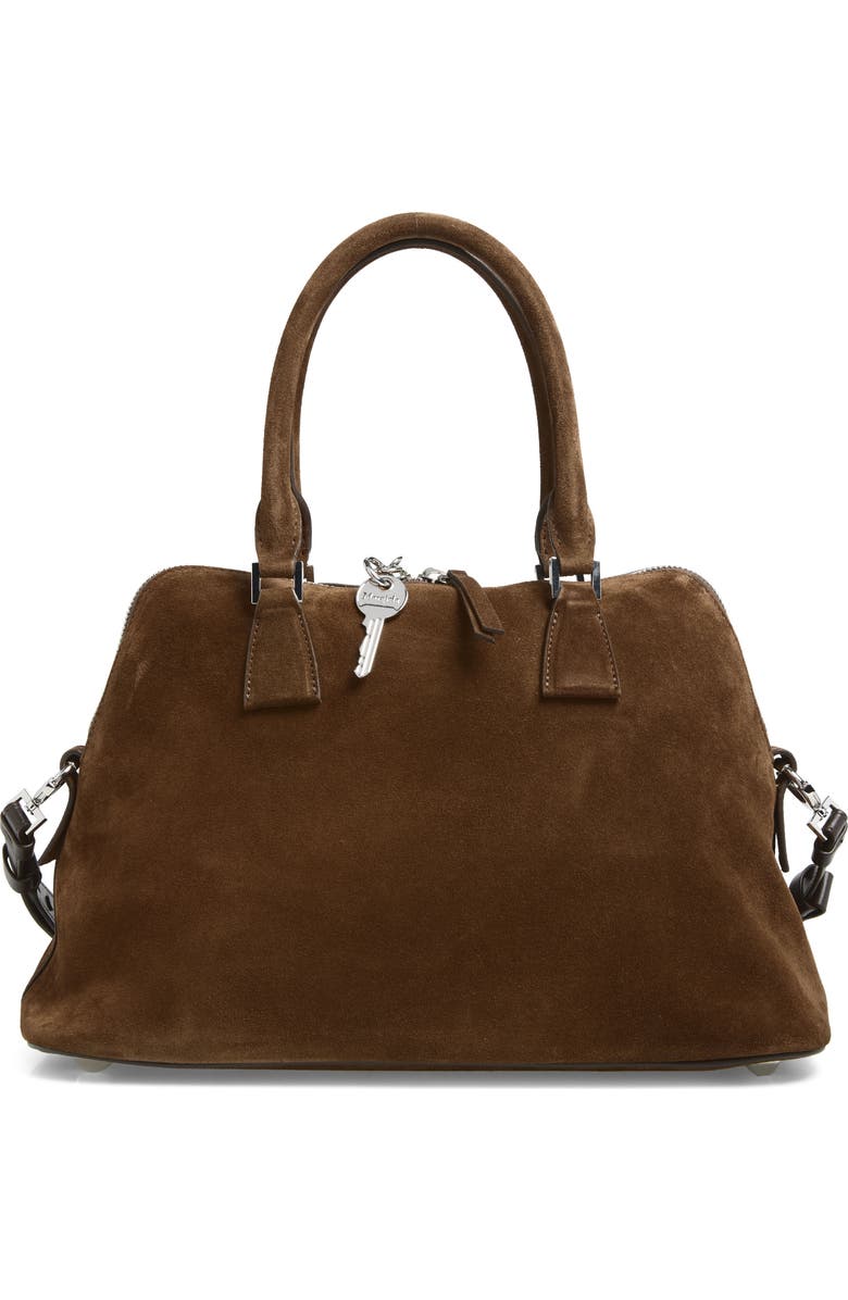 Maison Margiela Medium 5AC Soft Suede & Canvas Handheld Bag, Alternate, color, Roches/ Ivory/ Dark Brown