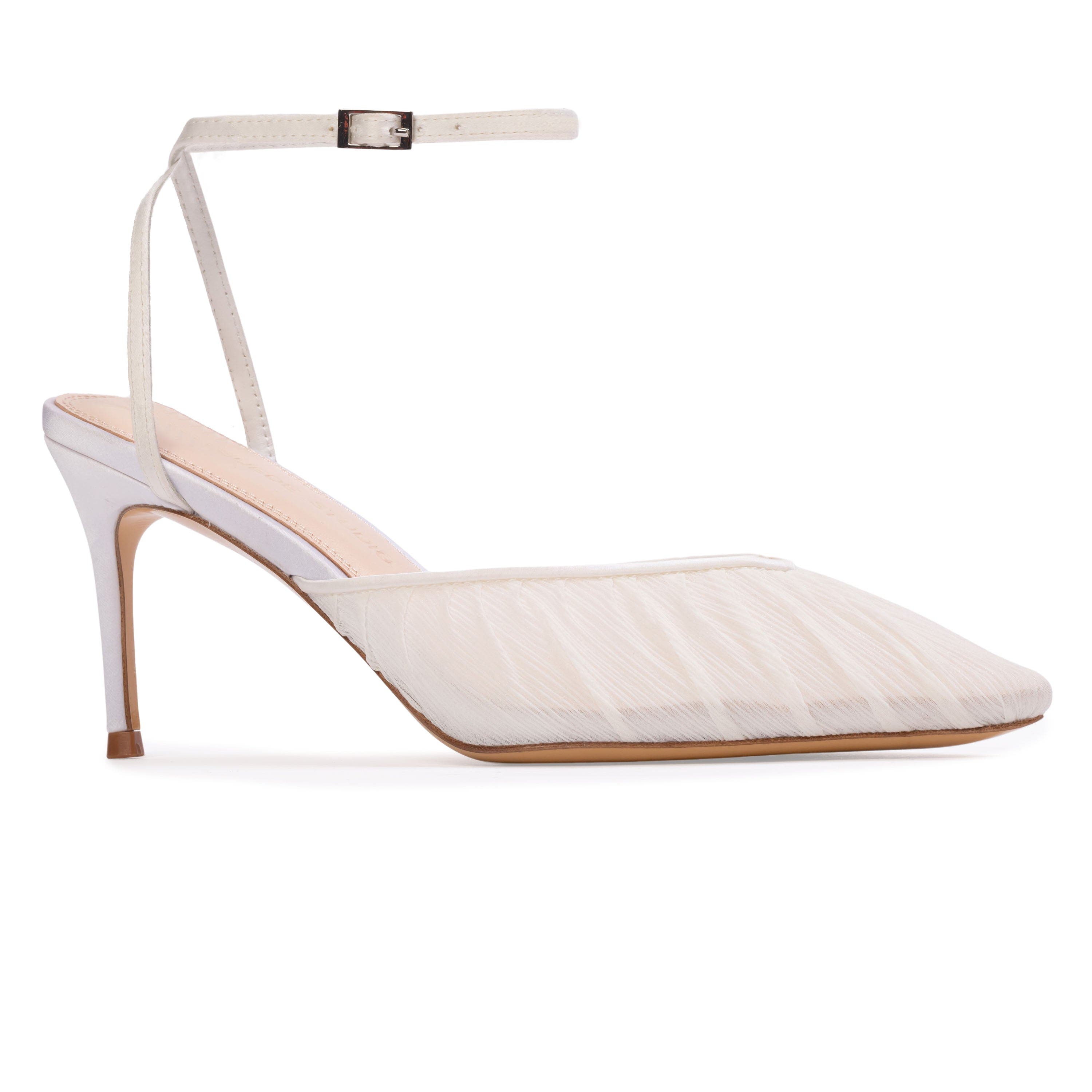 BLACK SUEDE STUDIO Melody 80 Pump, Alternate, color, White Tulle