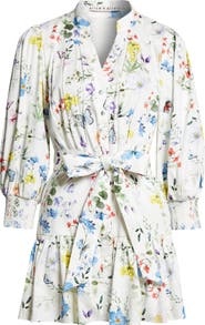 Alice + Olivia Cora Floral Print Mini Shirtdress
