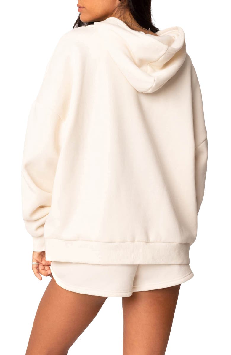 EDIKTED Mon Cheri Cotton Blend Hoodie, Alternate, color, Cream