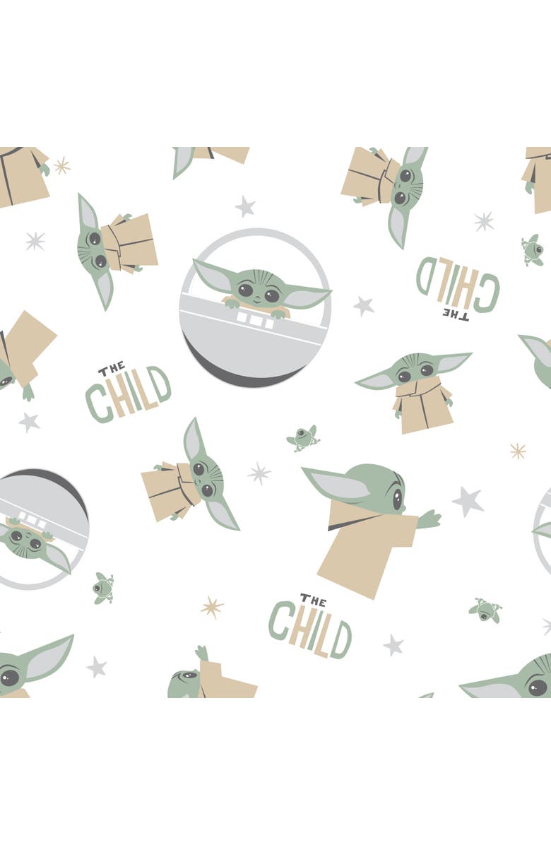 Lambs & Ivy Star Wars Mandalorian The Child/Baby Yoda/Grogu Fitted Crib Sheet, Alternate, color, White