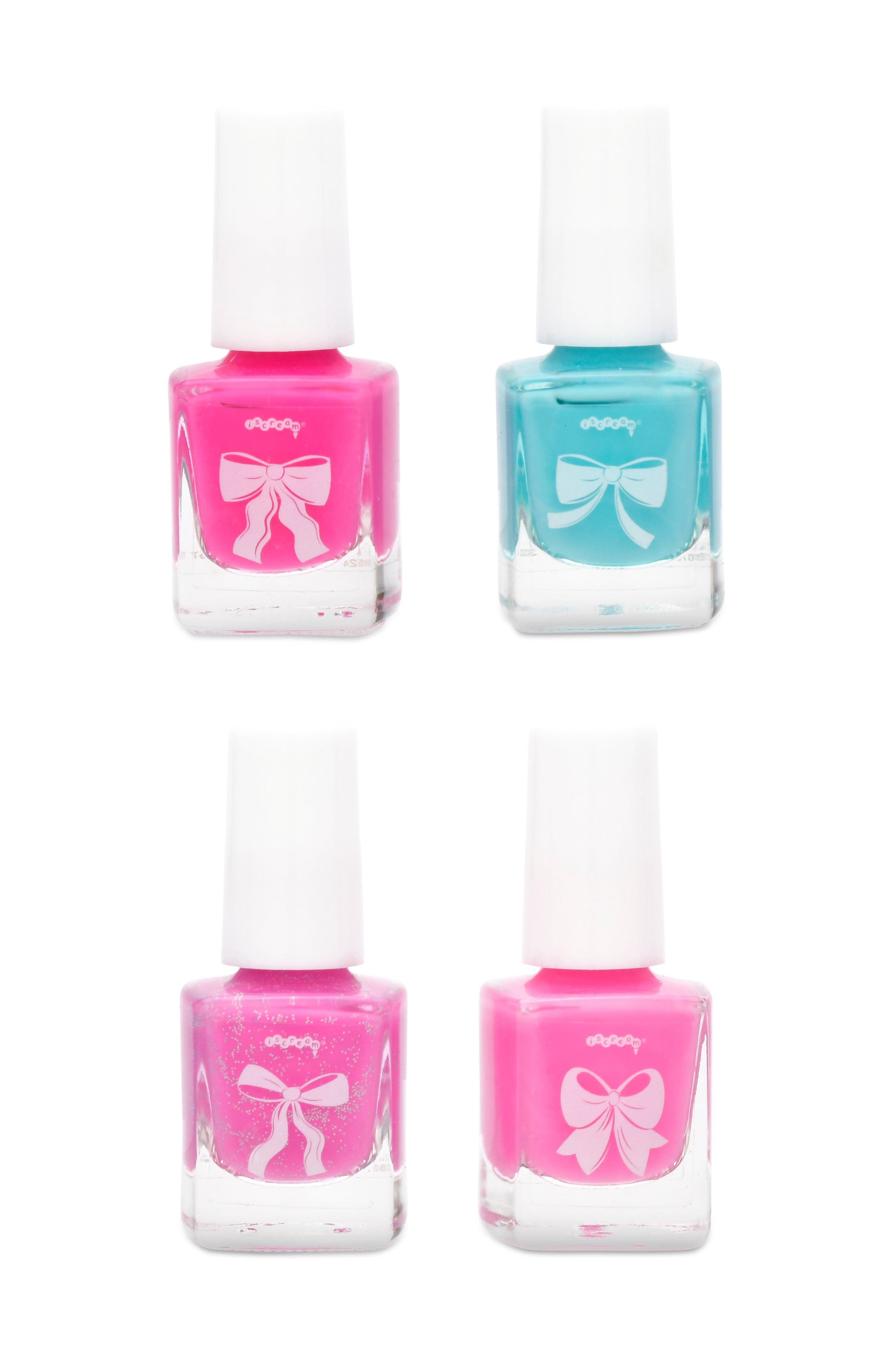Iscream Kids' Beautiful Bows Assorted 4-Pack Nail Polishes in Pink 