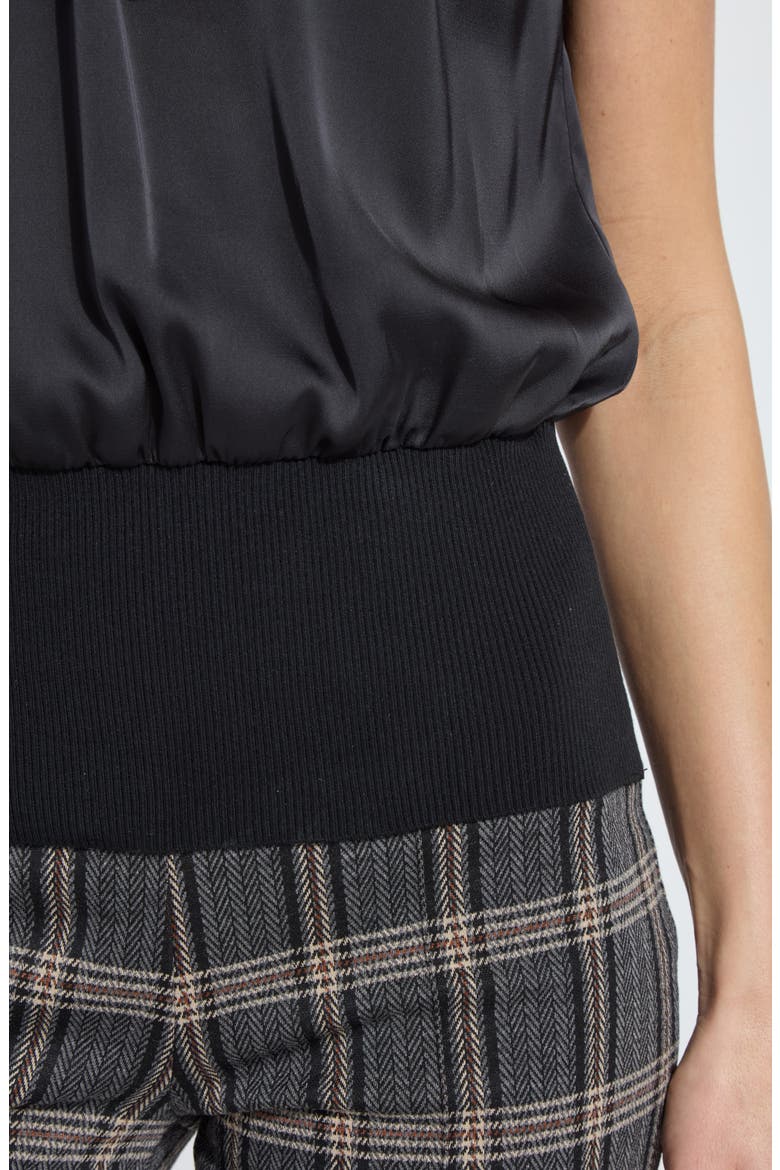 Indira Mixed Media Top, Alternate, color, BLACK