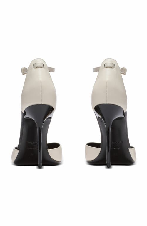 Balmain Sync Leather Stilettos With Pointed Toe In Sand