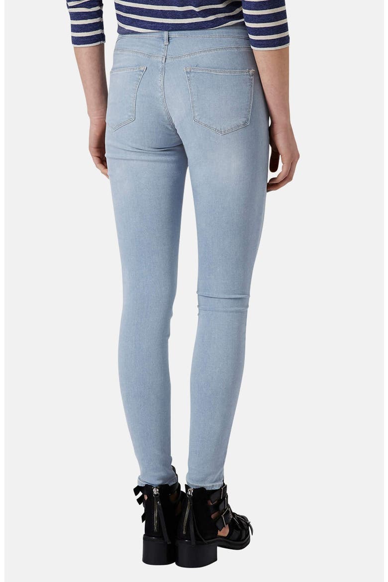 Moto 'Leigh' Skinny Jeans, Alternate, color, LIGHT DENIM