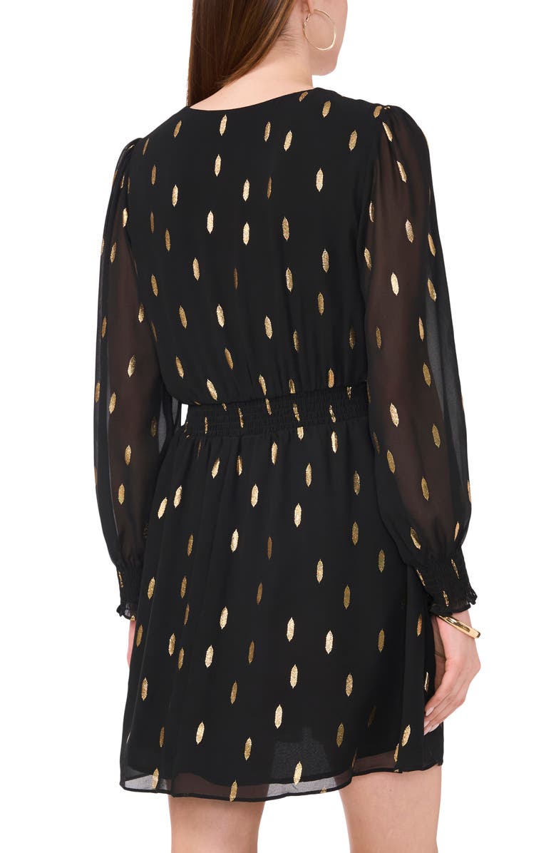 Halogen<sup>®</sup> Metallic Spot Smocked Waist Dress, Alternate, color,