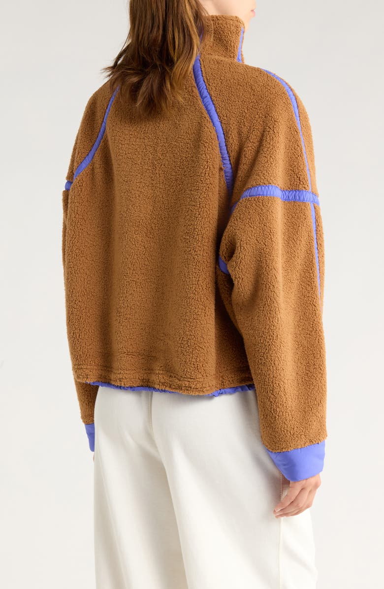 Free People FP Movement Mountain High Fleece Half Zip Pullover, Alternate, color, Twig Combo