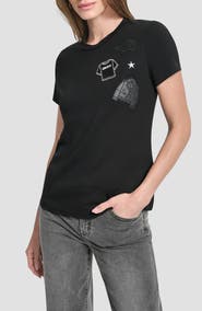 DKNY Pins & Patches Appliqué T-Shirt