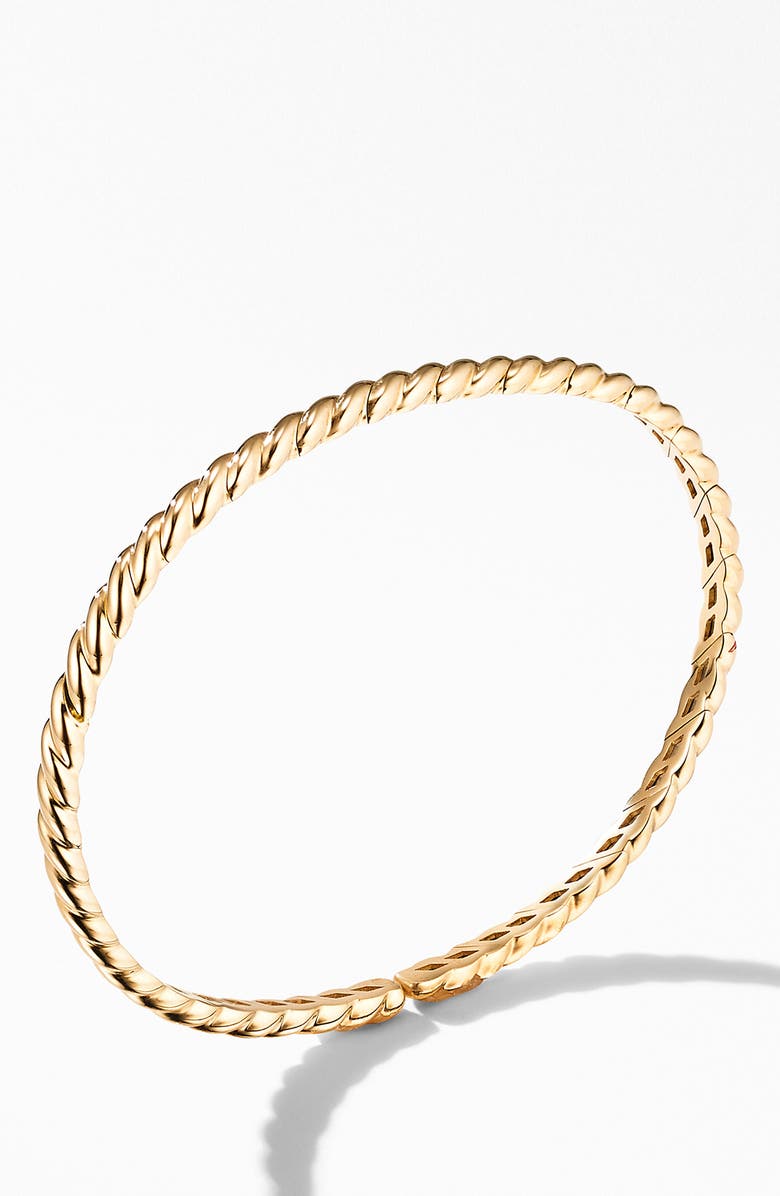 David Yurman Pavé Flex Collection Gold Flex Bracelet in 18K Yellow Gold, Alternate, color,