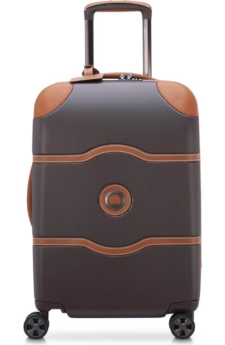 Delsey Paris Chatelet Air 2.0 Carry on 21 Inch Hardside Luggage with Spinner Wheels, Main, color, Chocolate Brown