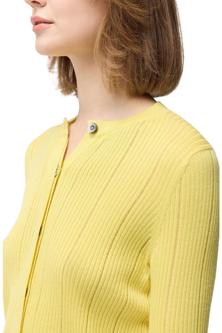 Hidden Button-Front Cashmere Silk Cardigan, Alternate, color, blazzing yellow