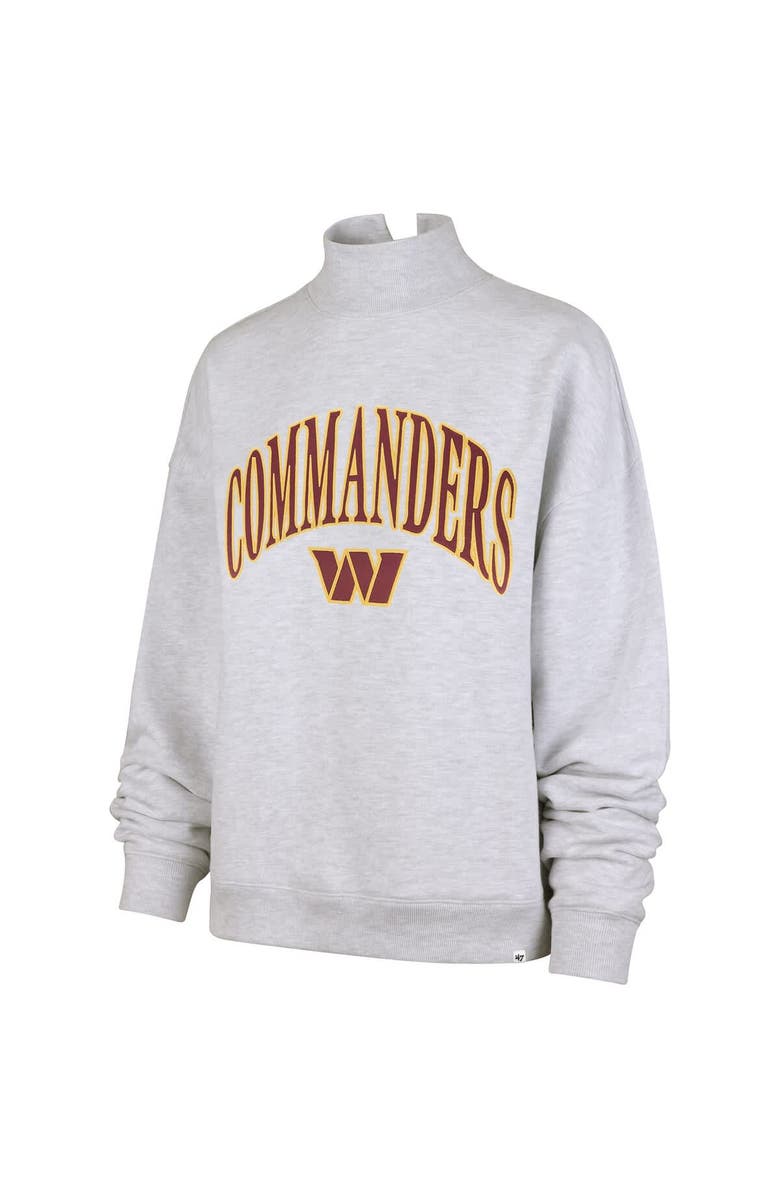 '47 Women's '47 Heather Gray Washington Commanders Vantage Mock Neck Pullover Sweatshirt, Alternate, color, 