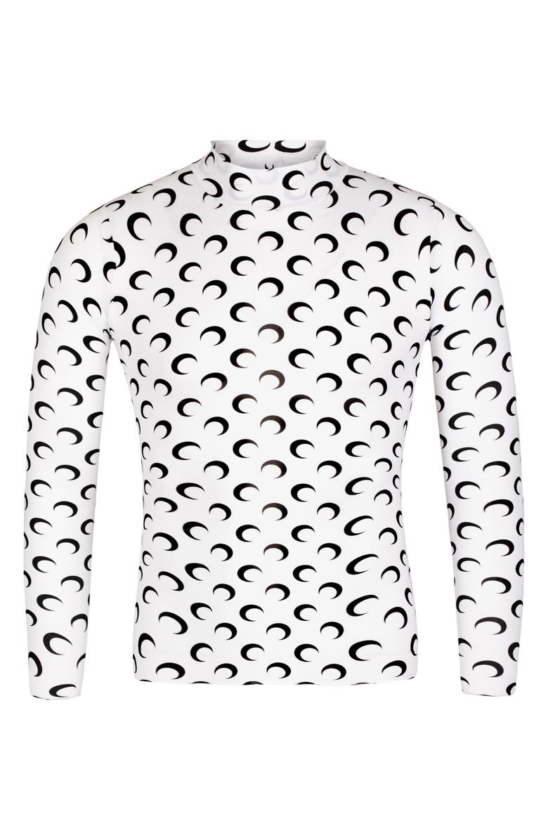 Marine Serre Gender Inclusive Second Skin Mock Neck Top, Alternate, color,