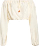 KITTENISH Off the Shoulder Bubble Hem Top