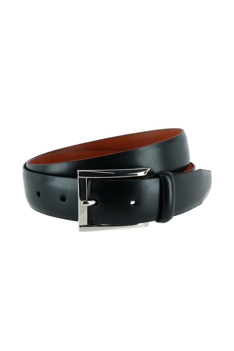 Broderick 32mm Leather Dress Belt, Main, color, Black