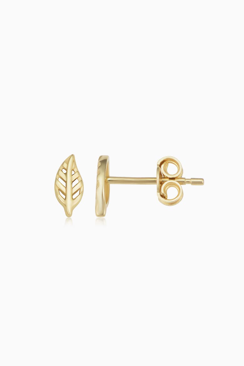14K Yellow Gold Leaf Your Mark Studs, Alternate, color, Yellow Gold