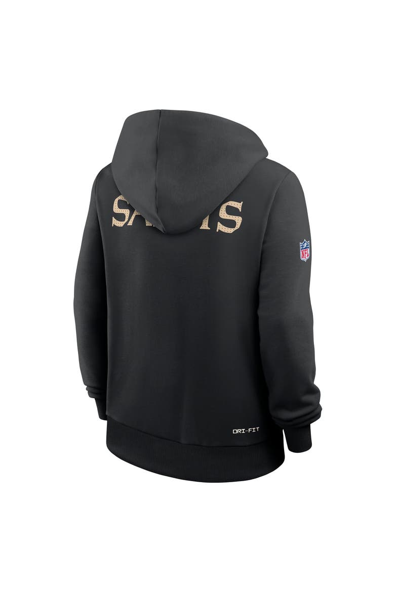 Women's Nike Black New Orleans Saints Sideline Standard Issue Initial Home Dri-FIT Hoodie, Alternate, color, Black